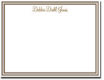 Donovan Designs Stationery/Thank You Notes - Choc Double Border (Flat)