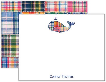 Stationery/Thank You Notes by Donovan Designs - Madras Whale (Flat)
