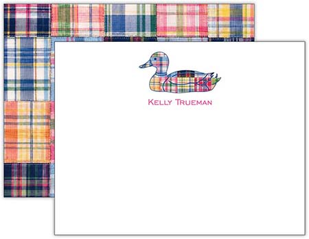 Stationery/Thank You Notes by Donovan Designs - Madras Duck (Flat)