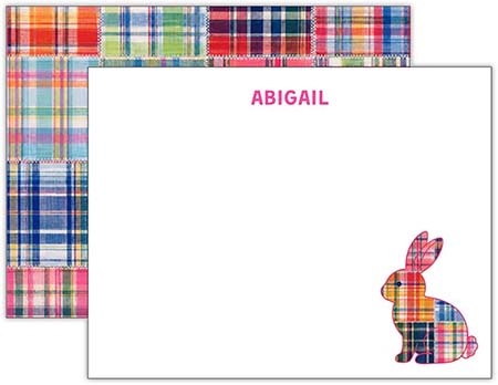 Stationery/Thank You Notes by Donovan Designs - Madras Rabbit (Flat)