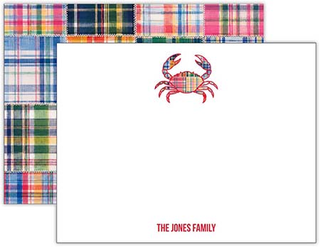 Stationery/Thank You Notes by Donovan Designs - Madras Crab (Flat)
