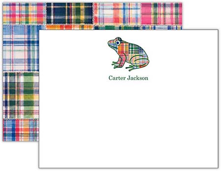 Stationery/Thank You Notes by Donovan Designs - Madras Frog (Flat)