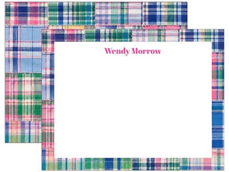 Stationery/Thank You Notes by Donovan Designs - Pastel Madras (Flat)