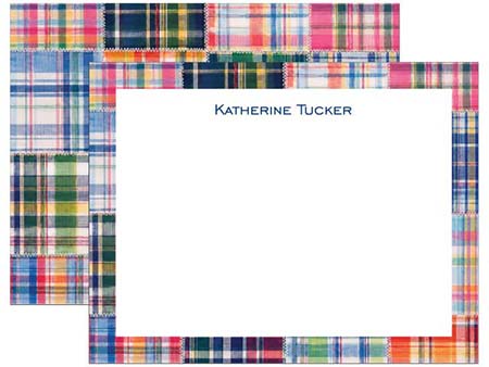 Stationery/Thank You Notes by Donovan Designs - Bright Madras (Flat)