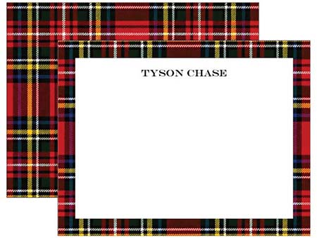 Stationery/Thank You Notes by Donovan Designs - Royal Stewart Plaid (Flat)