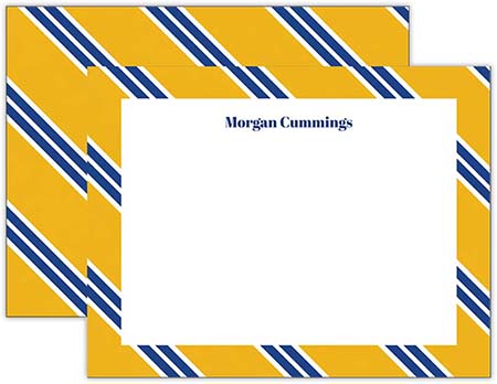 Stationery/Thank You Notes by Donovan Designs - Yellow/Blue Repp Tie