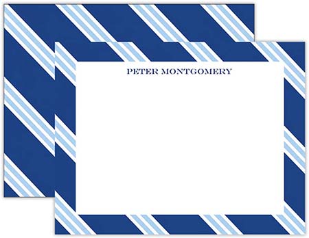 Stationery/Thank You Notes by Donovan Designs - Navy/Light Blue Repp Tie