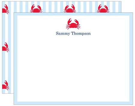 Stationery/Thank You Notes by Donovan Designs - Crab (Flat)