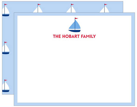 Stationery/Thank You Notes by Donovan Designs - Sailboat (Flat)
