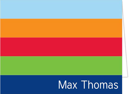 Stationery/Thank You Notes by Donovan Designs - Max Stripes (Folded)