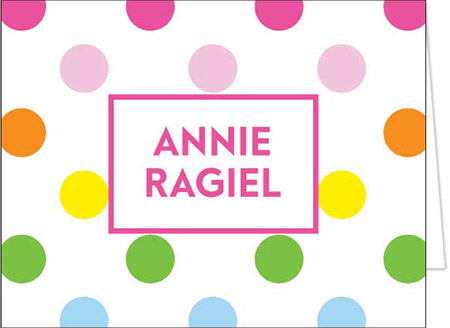 Stationery/Thank You Notes by Donovan Designs - Annie Pastel Dots (Folded)