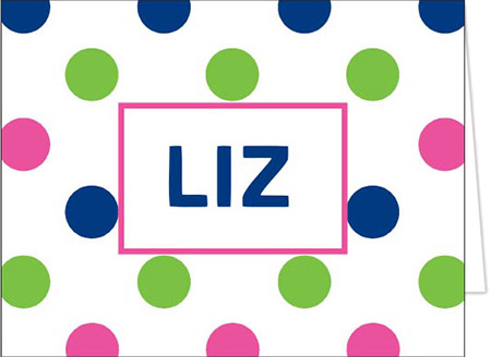 Stationery/Thank You Notes by Donovan Designs - Liz Bold Dots (Folded)