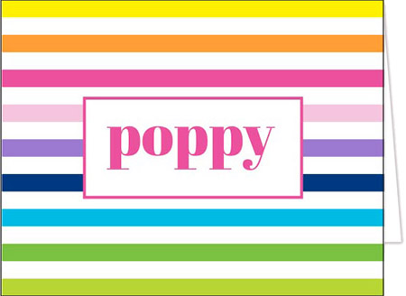 Stationery/Thank You Notes by Donovan Designs - Poppy (Folded)