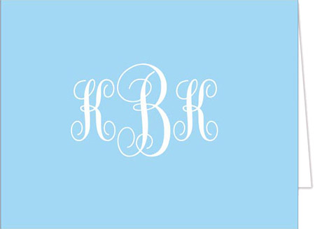 Stationery/Thank You Notes by Donovan Designs - Monogram Solid (Folded)