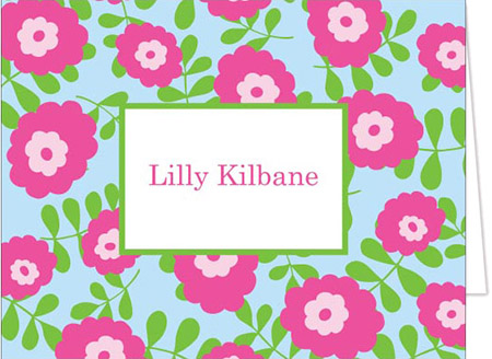 Stationery/Thank You Notes by Donovan Designs - Lilly Floral (Folded)