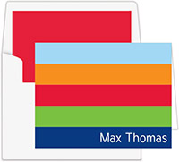 Stationery/Thank You Notes by Donovan Designs - Max Stripes (Folded)