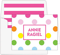 Stationery/Thank You Notes by Donovan Designs - Annie Pastel Dots (Folded)