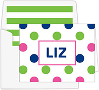 Stationery/Thank You Notes by Donovan Designs - Liz Bold Dots (Folded)