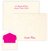 Damask Thermography Printed Note Cards by Embossed Graphics