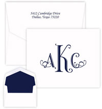 Wheaton Monogram Thermography Printed Note Cards by Embossed Graphics