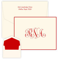 Notable Monogram Oversized Thermography Printed Note Cards by Embossed Graphics