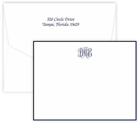 Delavan Monogram Correspondence Cards by Embossed Graphics