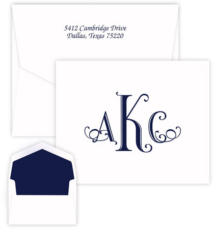 Wheaton Monogram Thermography Printed Note Cards by Embossed Graphics Wheaton Monogram Thermography Printed Note Cards by Embossed Graphics