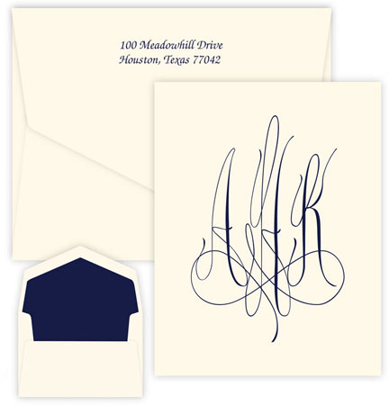 Roberta Monogram Thermography Printed Note Cards by Embossed Graphics Roberta Monogram Thermography Printed Note Cards by Embossed Graphics