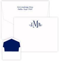 Cervelli Monogram Correspondence Cards by Embossed Graphics