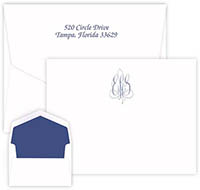 Roberta Monogram Correspondence Cards by Embossed Graphics