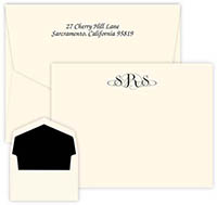 Roma Monogram Correspondence Cards by Embossed Graphics