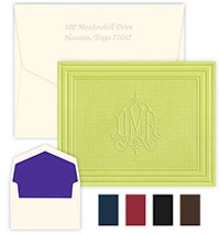 California Framed Monogram Embossed Note Cards by Embossed Graphics
