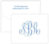 Pearl String Monogram Folded Note Cards by Embossed Graphics