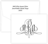 Pearls of Paris Monogram Folded Note Cards by Embossed Graphics