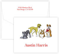 Dogs Folded Note Cards by Embossed Graphics