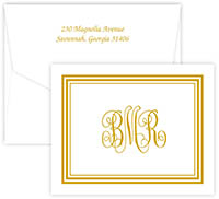 Aspen Monogram Folded Note Cards by Embossed Graphics