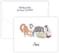 Cats Folded Note Cards by Embossed Graphics