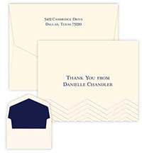 Chevron Thermography Printed Note Cards by Embossed Graphics