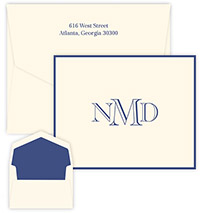 Riverwood Monogram Thermography Printed Note Cards by Embossed Graphics