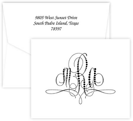 Pearls of Paris Monogram Folded Note Cards by Embossed Graphics Pearls of Paris Monogram Folded Note Cards by Embossed Graphics
