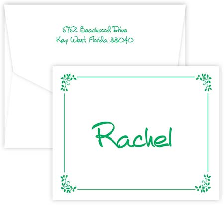 Green Leaf Folded Note Cards by Embossed Graphics
