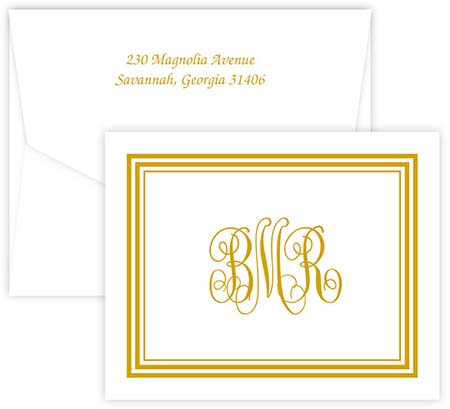 Aspen Monogram Folded Note Cards by Embossed Graphics