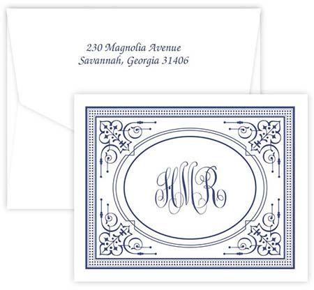 Royalty Monogram Folded Note Cards by Embossed Graphics