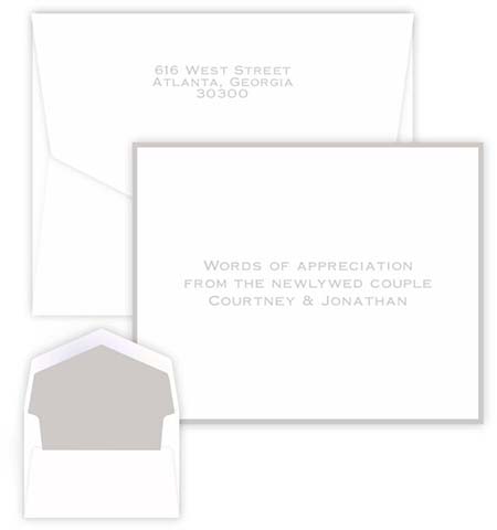 Silver Silhouette Thermography Printed Note Cards by Embossed Graphics