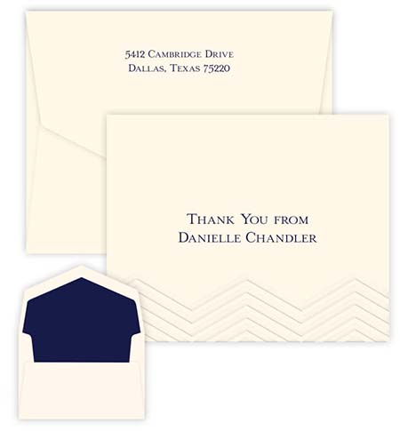 Chevron Thermography Printed Note Cards by Embossed Graphics