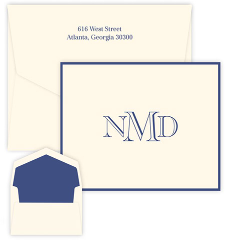 Riverwood Monogram Thermography Printed Note Cards by Embossed Graphics Riverwood Monogram Thermography Printed Note Cards by Embossed Graphics