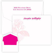 Pink Botanical Correspondence Cards by Embossed Graphics