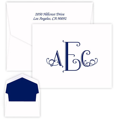 Cervelli Monogram Note Cards by Embossed Graphics Cervelli Monogram Note Cards by Embossed Graphics
