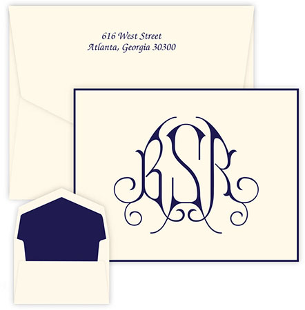 Victoria Monogram Oversized Note Cards by Embossed Graphics Victoria Monogram Oversized Note Cards by Embossed Graphics