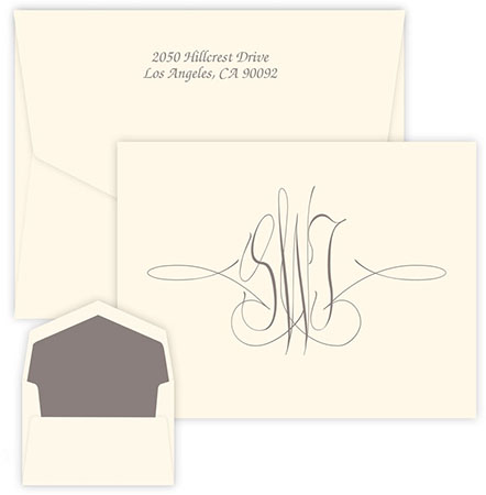 Virginia Monogram Oversized Note Cards by Embossed Graphics Virginia Monogram Oversized Note Cards by Embossed Graphics